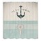 Ambesonne Nautical Shower Curtain, Vintage Marine Design for Ocean Lovers Anchor on Compass and Stripes Sailing Coastal Theme, Cloth Fabric Bathroom Decor Set with Hooks, 69" W x 70" L Beige Turquoise